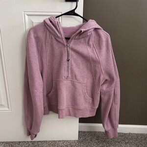 lululemon athletica Cropped Half-Zip Hoodie in Mauve